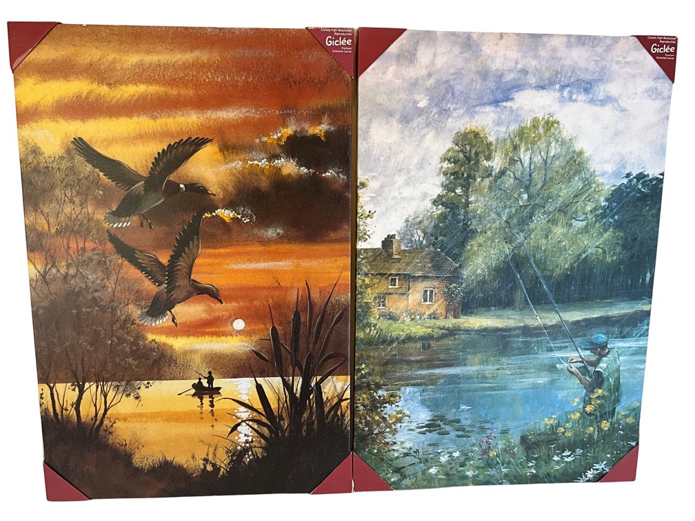 Pair of Giclée Outdoor & Fishing Stretched Canvas Prints