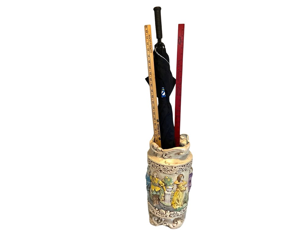 Decorative Umbrella Stand with Umbrella and Yard Sticks