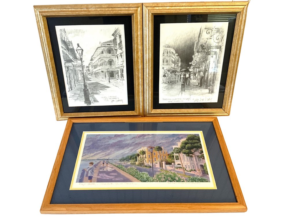 Three Framed Southern City Art Prints
