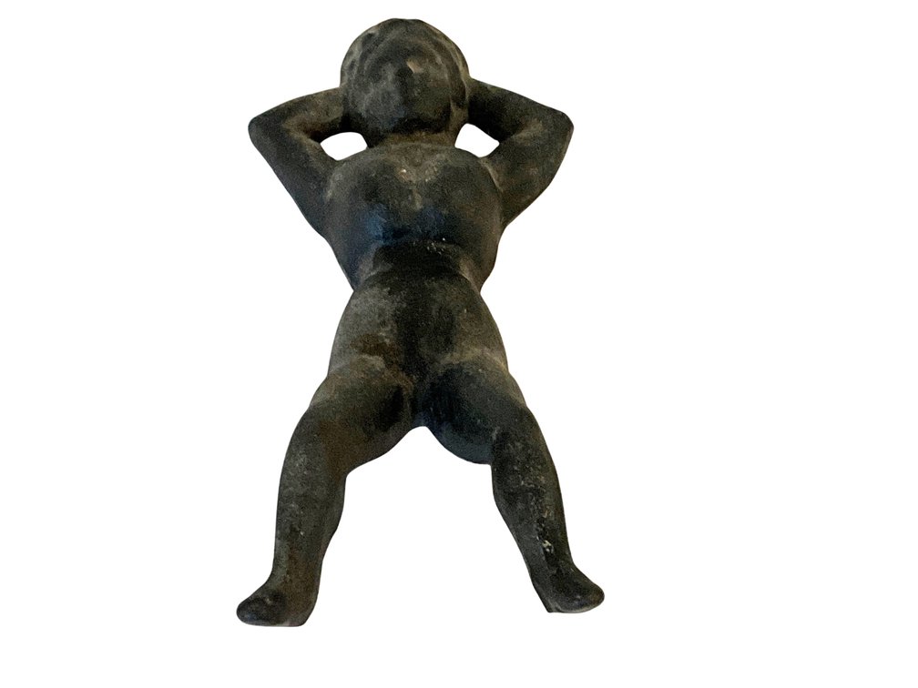 Cast Iron Reclining Woman Figurine