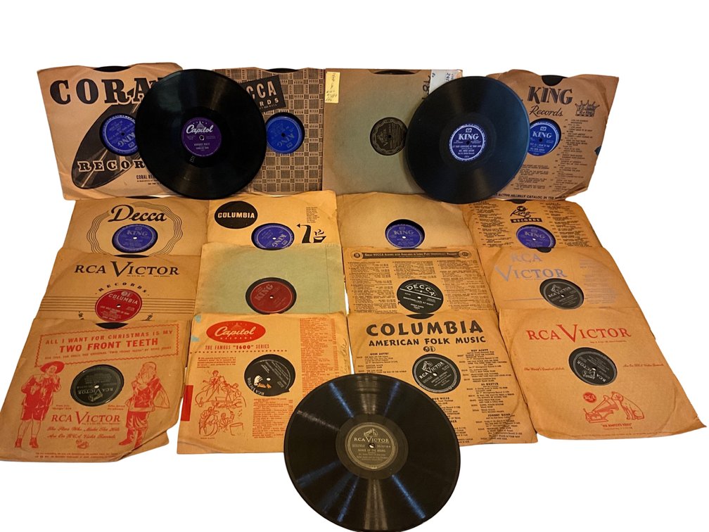 78 RPM Records Including King, RCA Victor, Decca, Columbia, and Capitol
