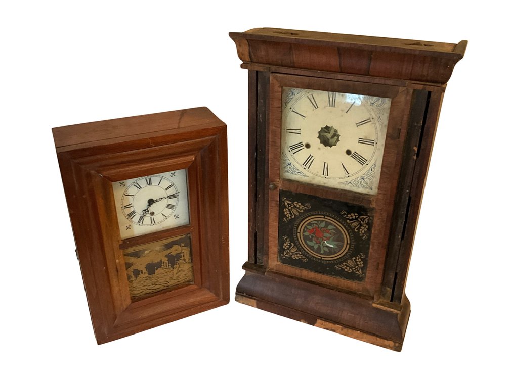 Two Wooden Mantel Clocks