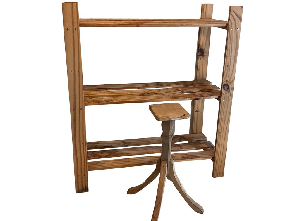 Wooden Display Shelf & Pedestal Stand