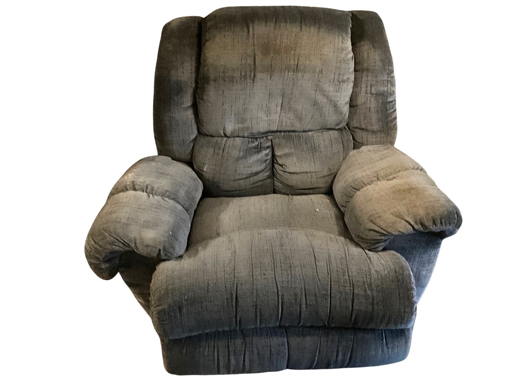 Blue Upholstered Recliner