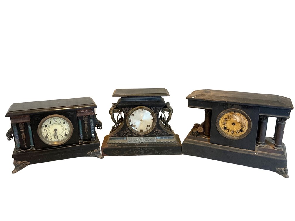 Three Decorative Mantel Clocks