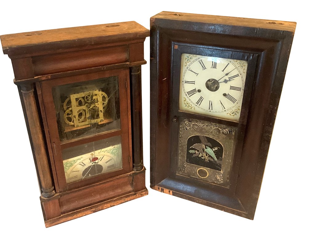 Two Wooden Wall Clocks