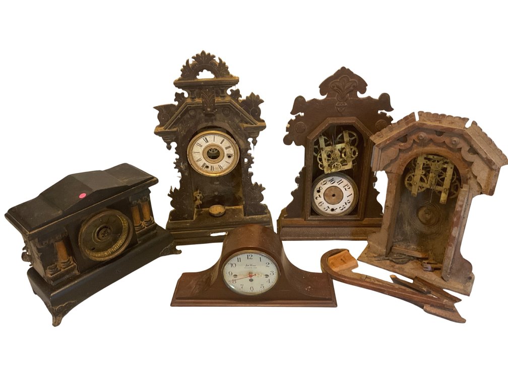 Five Decorative Mantel Clocks