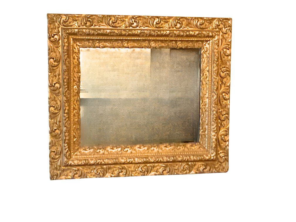 Ornate Gold-Tone Framed Wall Mirror