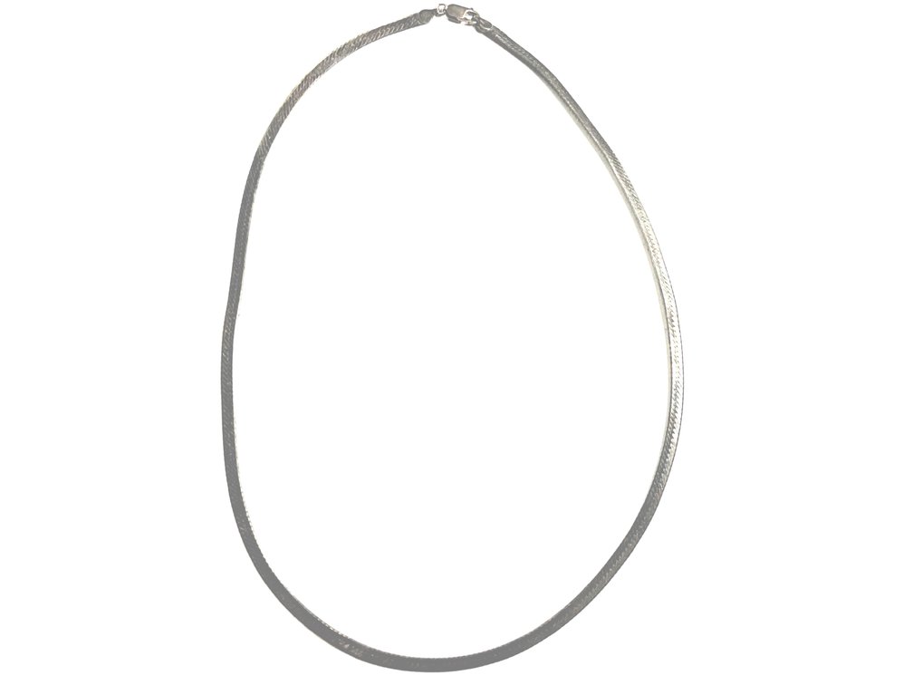 Sterling Silver Herringbone Chain Necklace