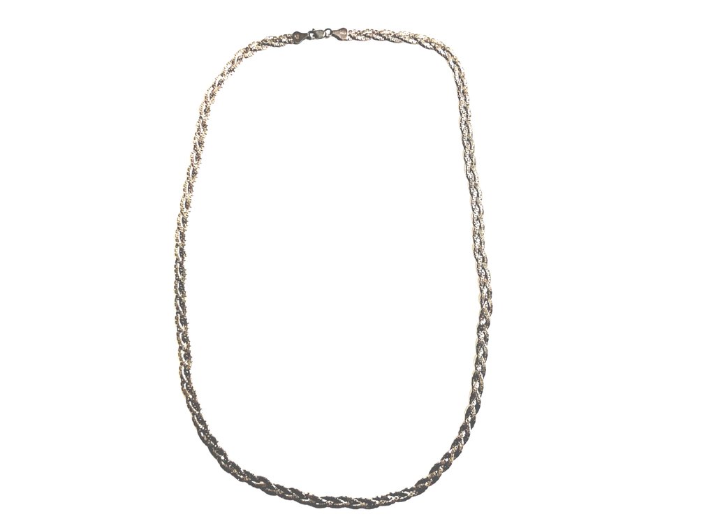 Sterling Silver Braided Chain Necklace Made in Italy