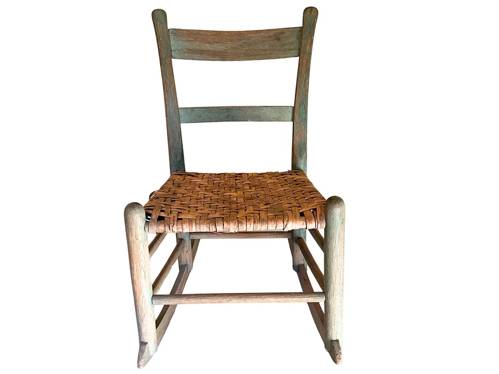Wooden Rocking Chair with Woven Seat