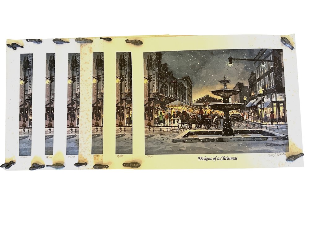 Six Ernest Johnson “Dickens of a Christmas” Prints