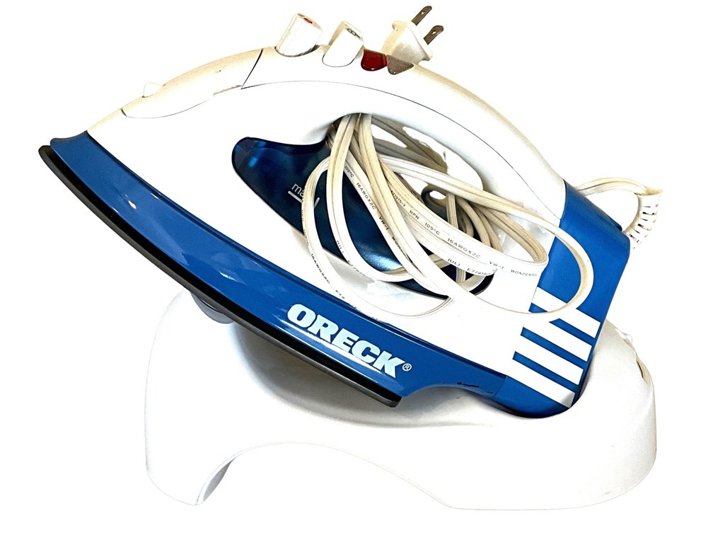 Oreck Blue and White Steam Iron