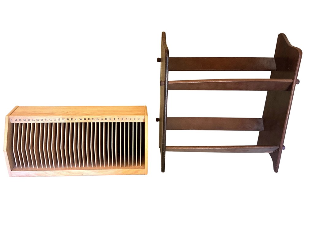 Wooden Numbered Slot Organizer and Two Tier Wooden Bookshelf