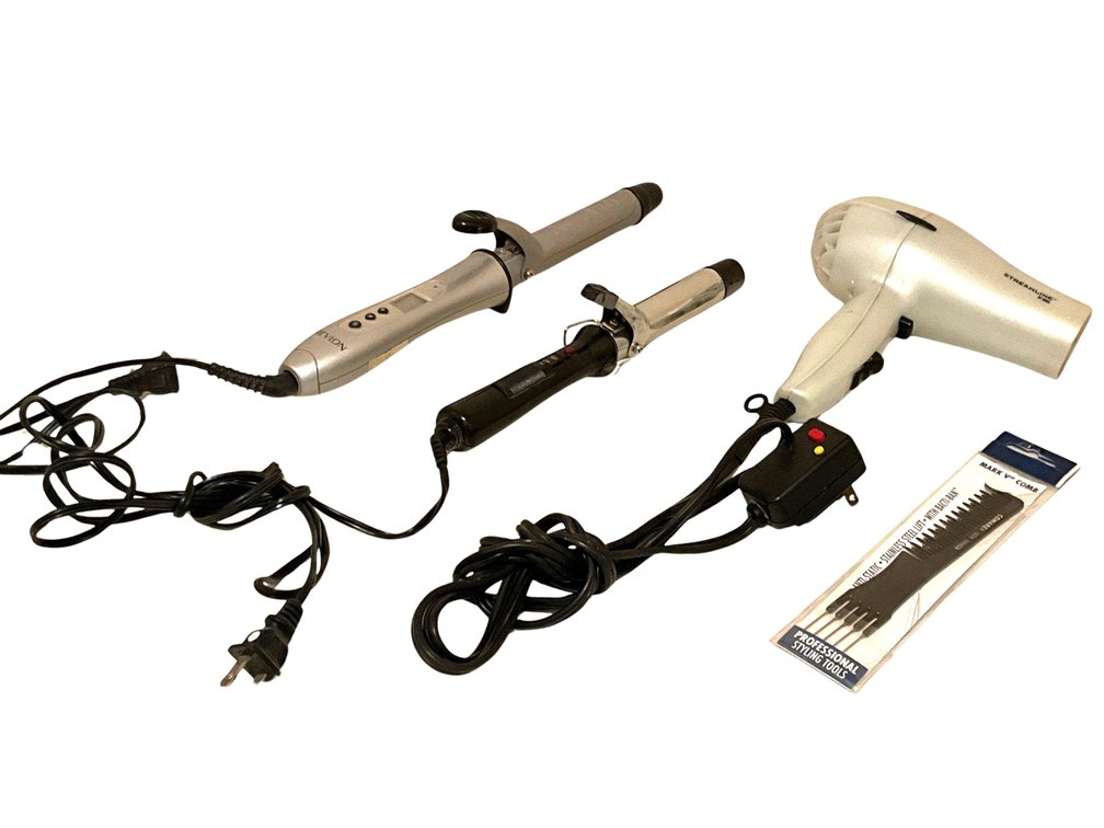Streamline Hair Dryer and Two Curling Irons