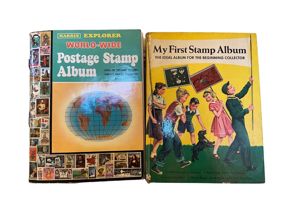 Two Stamp Albums with Loose U.S. and Foreign Postage Stamps
