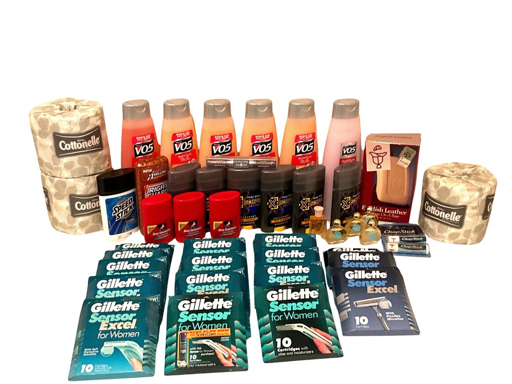 Gillette Razor Cartridges, VO5 Hair Care, Deodorants, and Toiletries