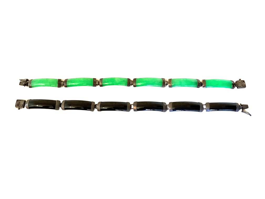 Green and Black Link Bracelets