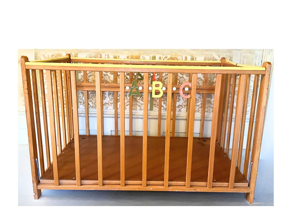 Miniature Wooden Doll Crib