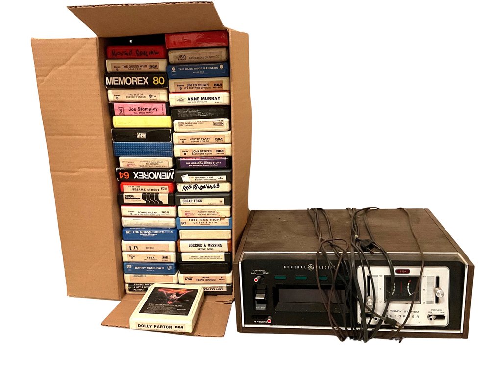 General Electric 8-Track Stereo Recorder & 8-Track Tape Collection
