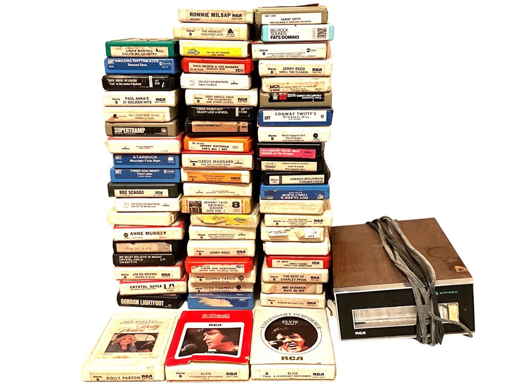 RCA 8-Track Stereo Player & Large 8-Track Tape Collection