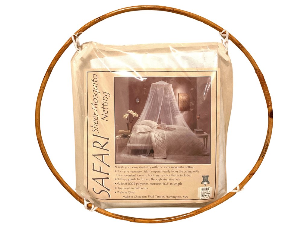 Sheer Netting Bed Canopy and Bamboo Hoop