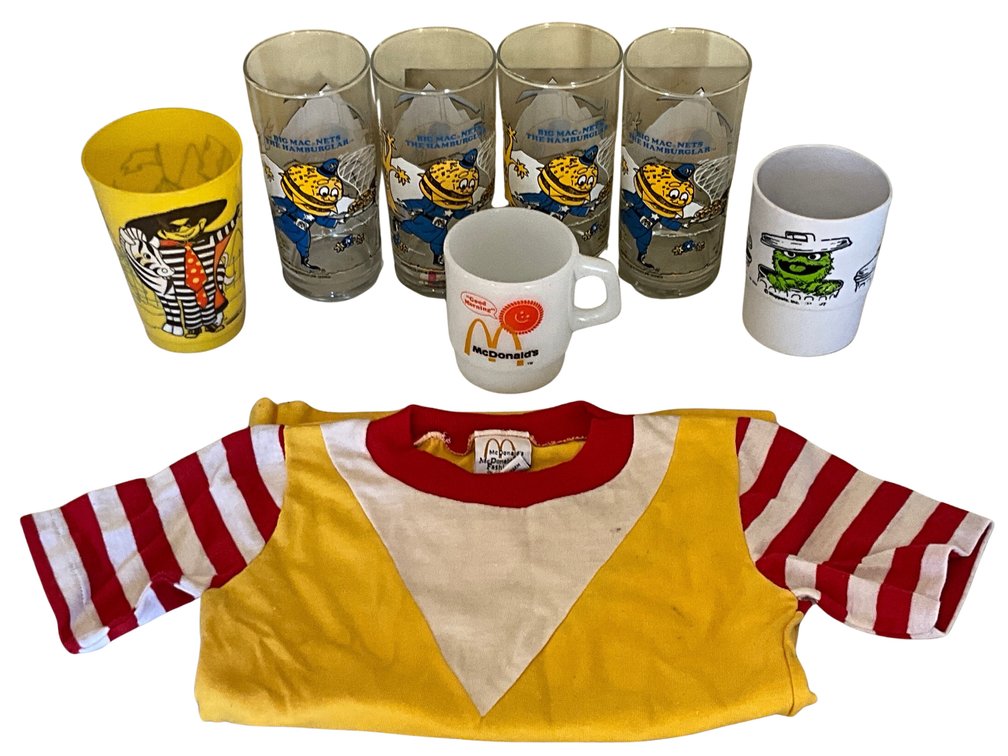 McDonald's Glasses Mugs and Shirt