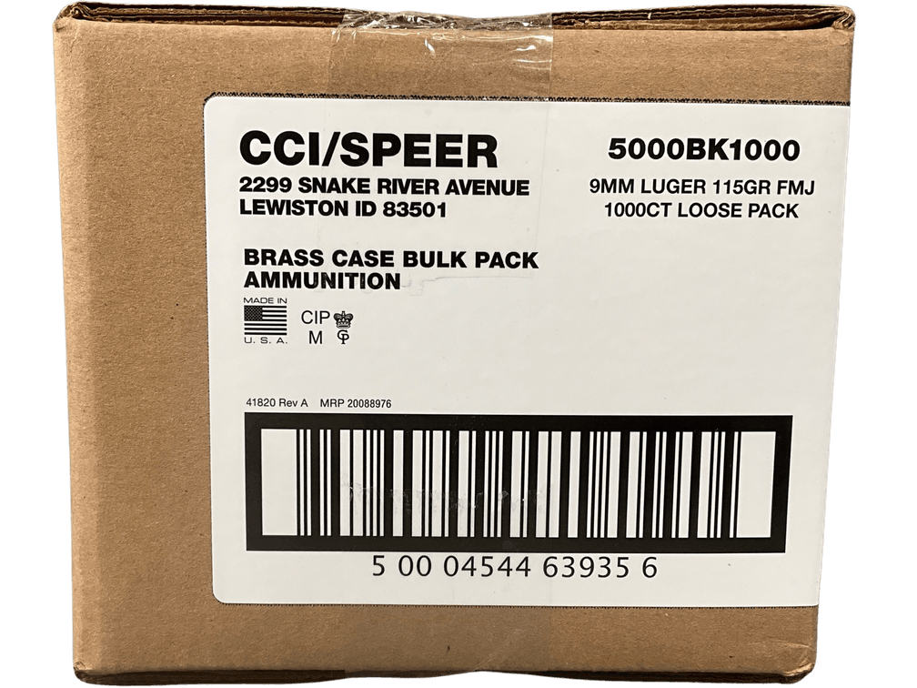  CCI/ Speer 1000 Rounds of 115 Grain 9mm Ammunition 