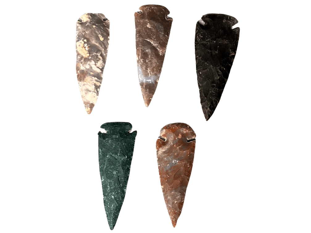 5 Large Handmade Arrowheads 