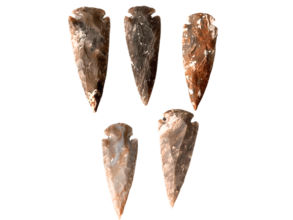 5 Large Handmade Arrowheads