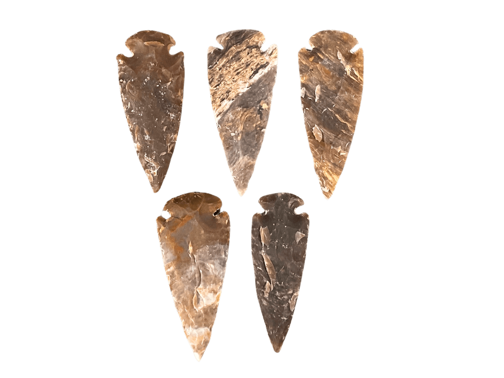 5 Large Handmade Arrowheads 