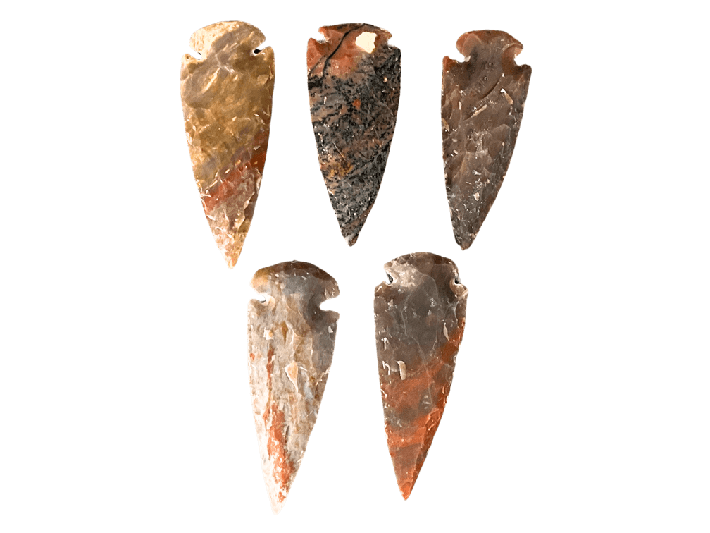 5 Large Handmade Arrowheads 