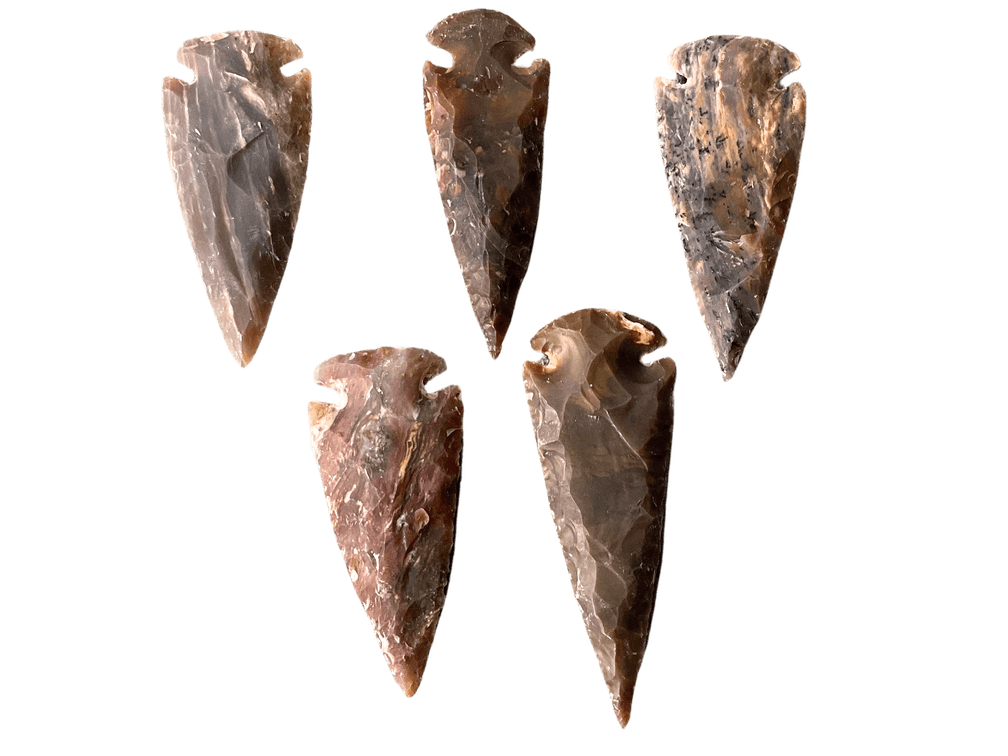 5 Large Handmade Arrowheads 