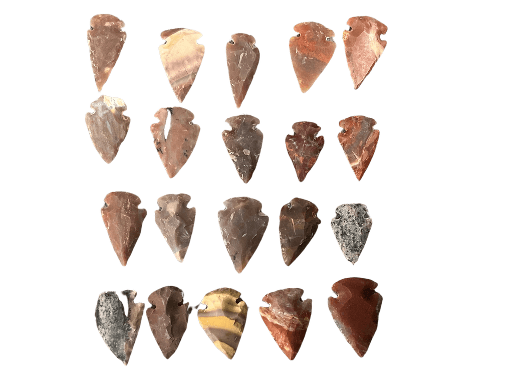 20 Small Handmade Arrowheads