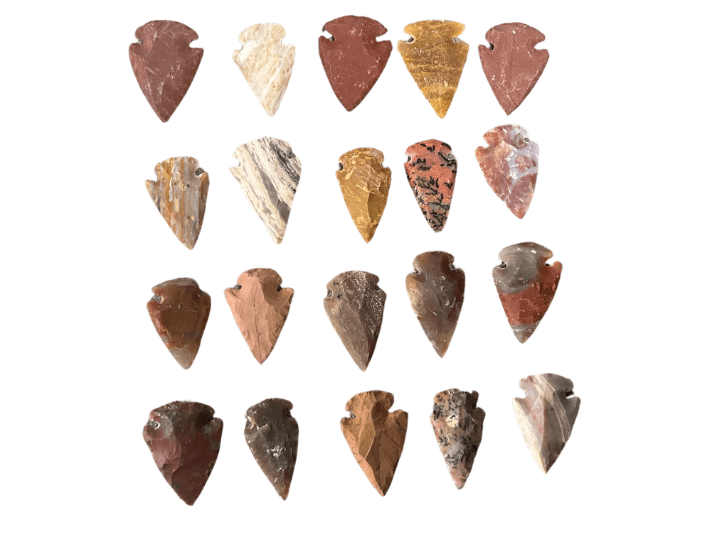 20 Small Handmade Arrowheads