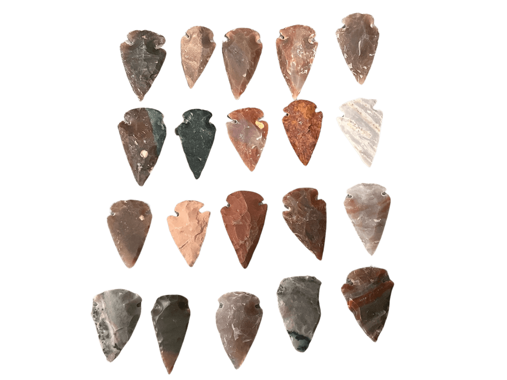 20 Small Handmade Arrowheads 