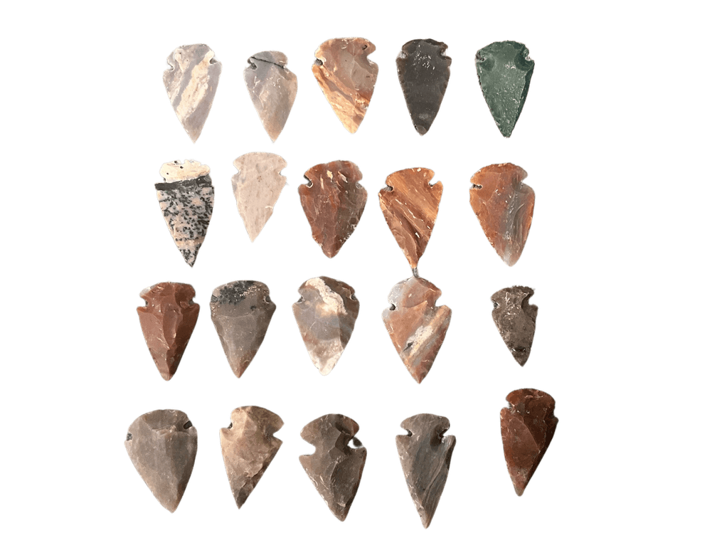 20 Small Handmade Arrowheads 