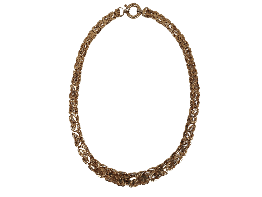 Stunning 18K Gold Queens Link Graduated Necklace 