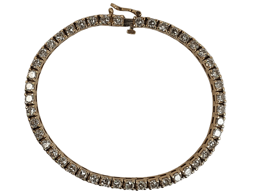 Classic 14 K Gold and Diamond Tennis Bracelet