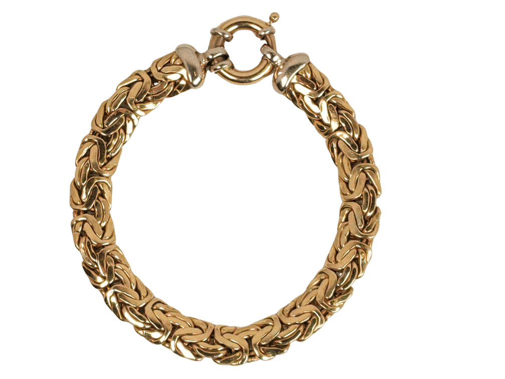 Stunning 18K Gold Byzantine Link Bracelet