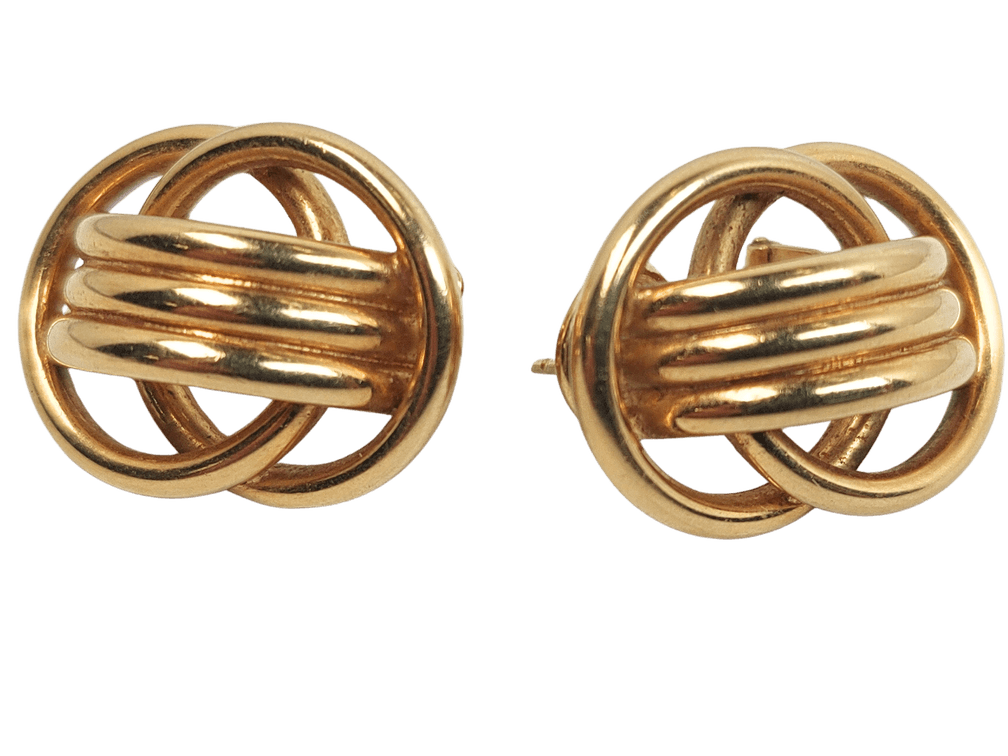 18K Gold Twisted Knot Earrings