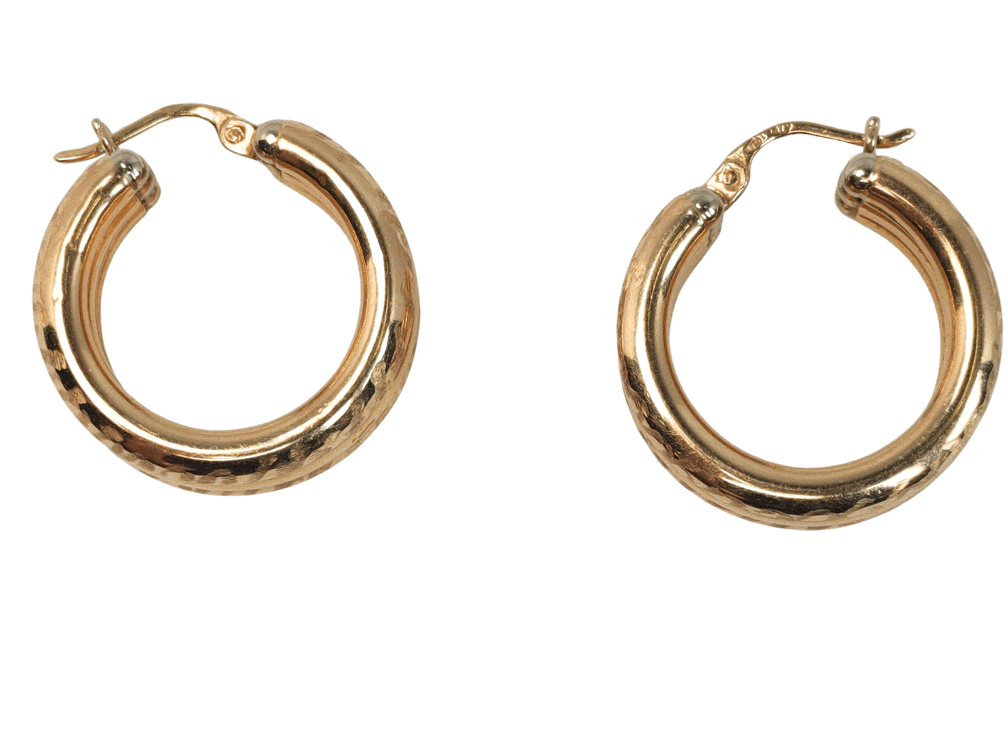 18K Gold Triple Stack Hoop Earrings 