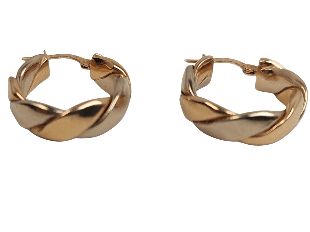Simple Bicolor 14K Gold Hoop Earrings