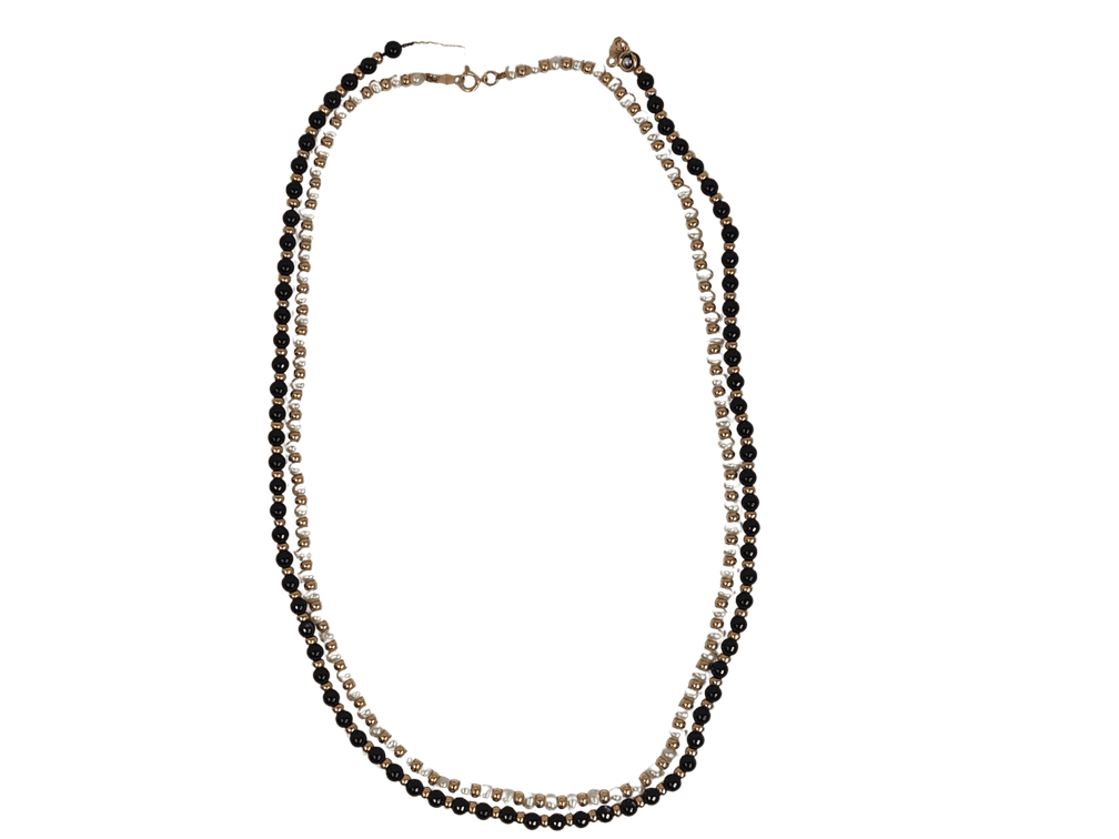 Beautiful 14K Pearl and Onyx Necklaces