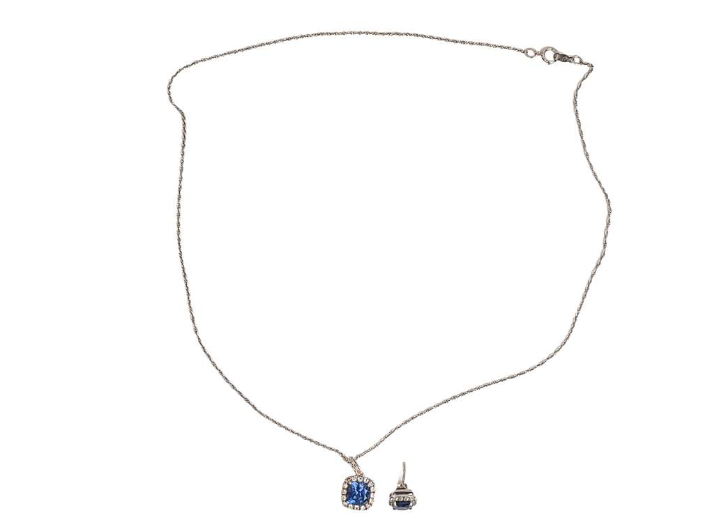 Elegant Sterling Silver Blue Stone Necklace