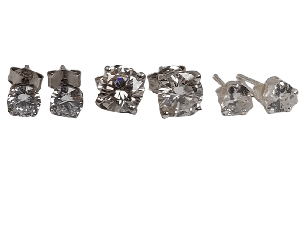 Simple Sterling Silver Glass Studs 