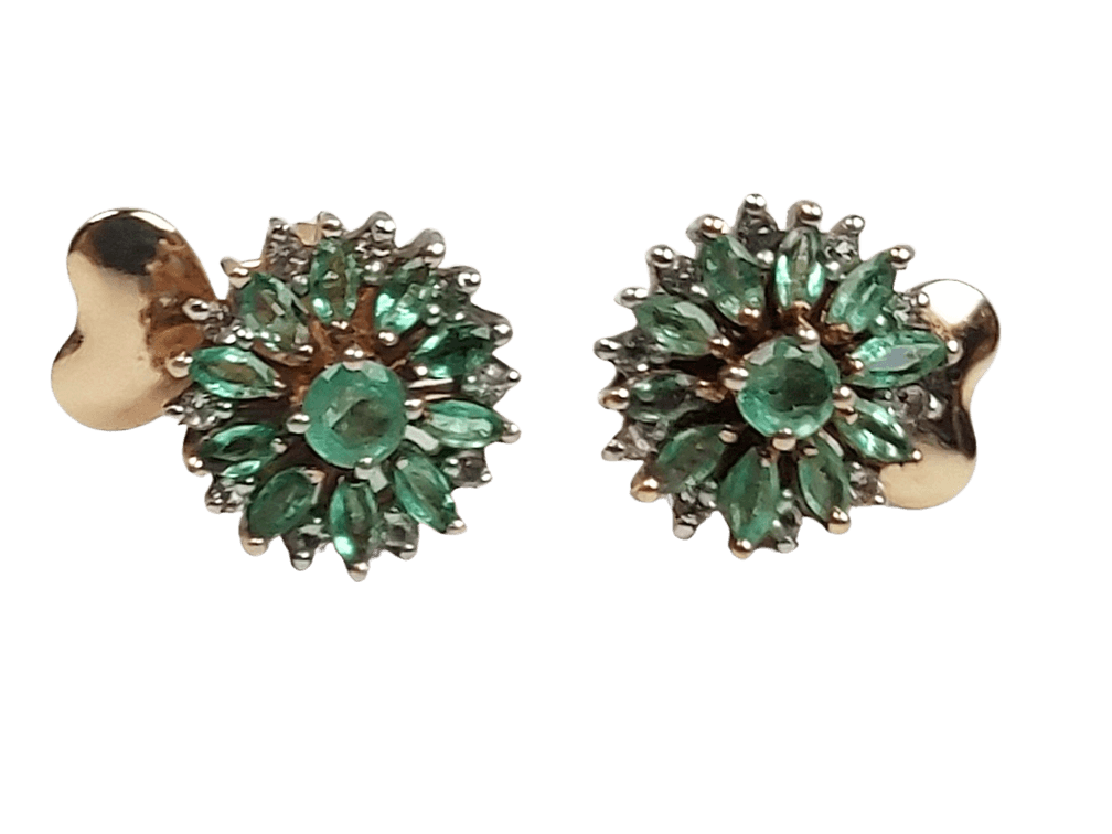 Elegant Sterling Silver Earrings with Green Accent Crystals
