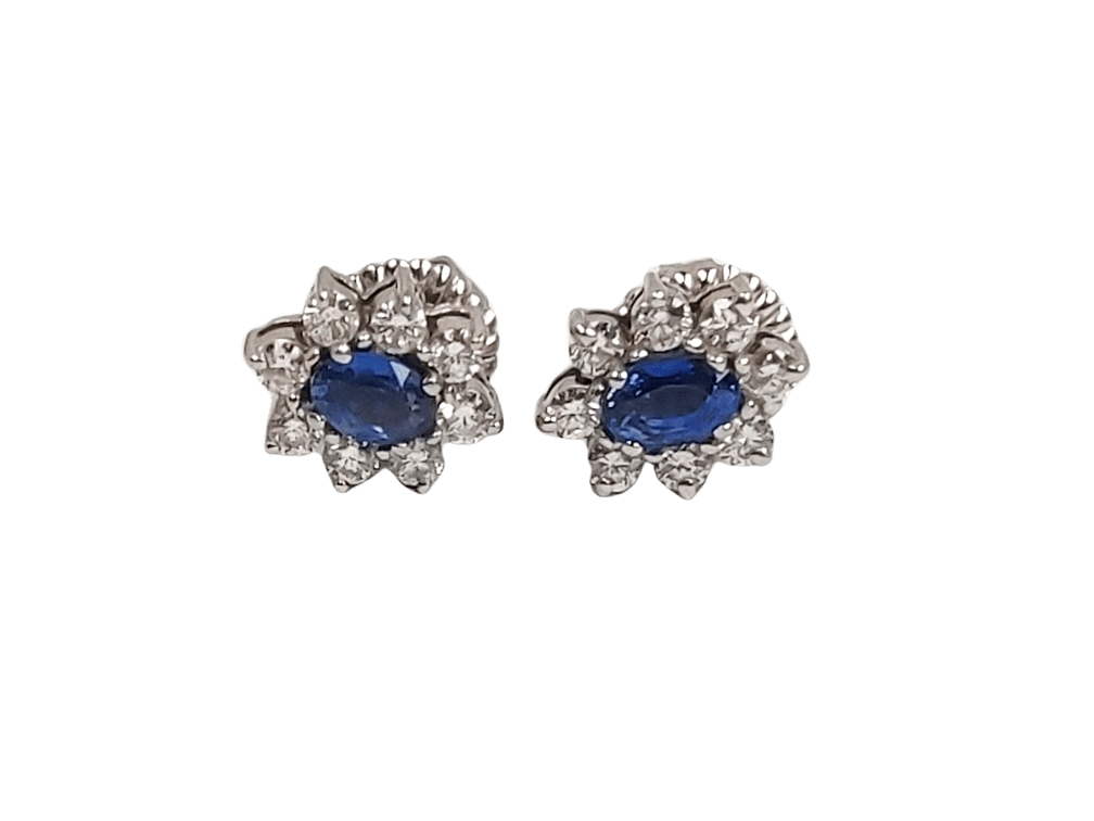 Clyde Duneier Oval Sapphire and Diamond Earrings