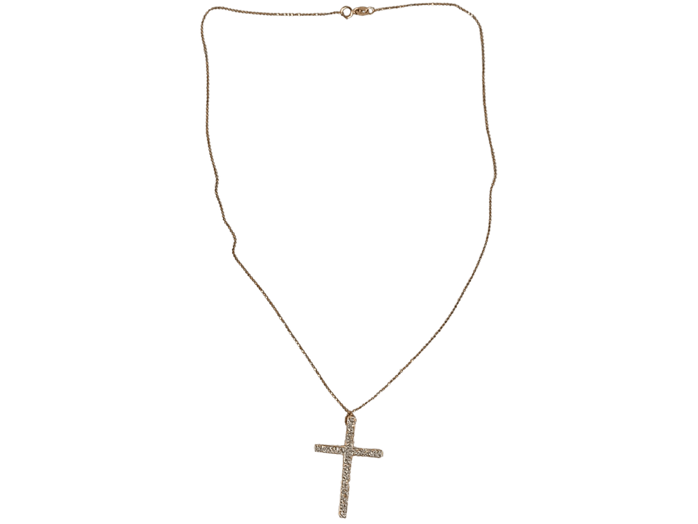 Traditional 10K Gold Pave Diamond Cross