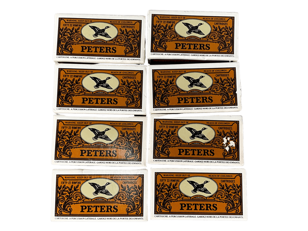 8 Boxes of Peters 22 Long Rifle